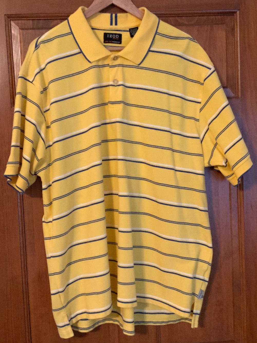 Izod XFG Polo Shirt, XXL, Yellow Striped